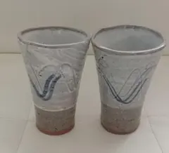 値下⭕️陶器製 和 タンブラー 2個セット【送料込】ビール、コーヒーなど
