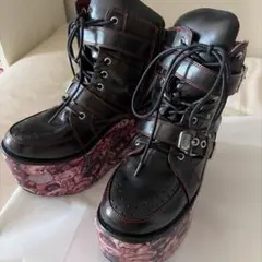 yosuke 厚底スニーカー テディベア柄