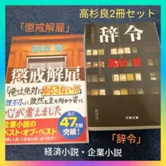 高杉良「懲戒解雇」&「辞令」経済小説 企業小説 2冊セットまとめ売り