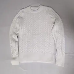 BEAMS BOY ケーブル編みニットセーター ホワイト