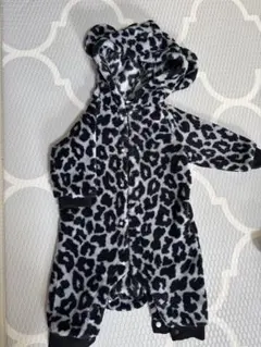 ヒョウ柄フリースロンパース 70