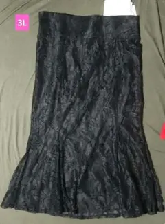 ロングスカート　黒　3L マーメイド　低身長　 mizuchi×lutipue