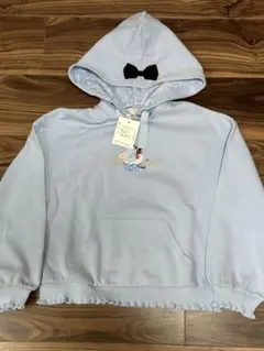 水色 アリス 刺繍 パーカー 140cm 新品未使用 タグ付き