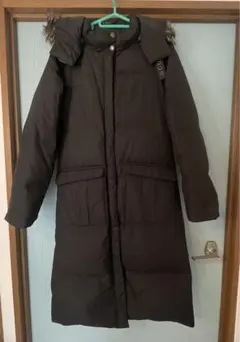 Columbia 黒 ロングダウンジャケット フード付き