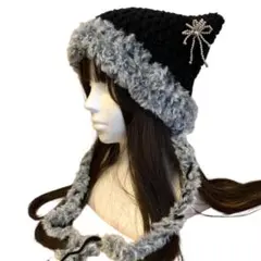 み*様 猫耳ニット帽　y2k ファッション　韓国　ネコ耳　サブカル　アクセサリー