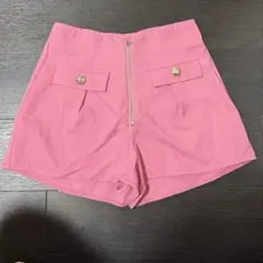 ピンク ショートパンツ ジッパー付き