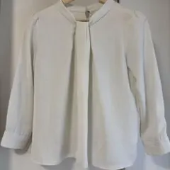 rope picnic ホワイトフリルタイ風ブラウス