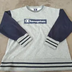 Champion トレーナー グレー ネイビー 170