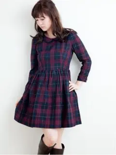non-no11月号掲載❤︎チェックラメプリーツ/長袖ワンピース