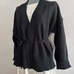 【1回着用】カシュクールカーディガン　黒