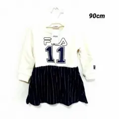 新品／FILA 裏起毛 長袖 ワンピース ボア 切り返し フィラ