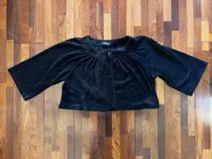 美品 COMME CA ISM ブラックベロア ボレロ150A