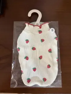 犬服 いちご柄 リブニット Sサイズのサムネイル