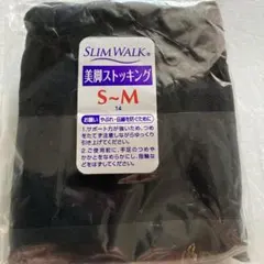 新品　SLIM WALK 美脚ストッキング S-M ブラック　ダイヤ柄