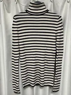 UNIQLO L タートルネック セーター ストライプ