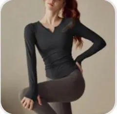 yomoment ブラック 長袖 ピラティスウェア