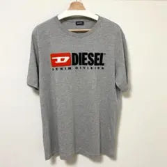 極美品 DIESEL ディーゼル ロゴ Tシャツ グレー L クルーネック 半袖