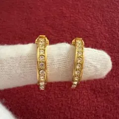 【MONET】 モネ ラインストーンイヤリング ゴールドトーン 　クリップ式