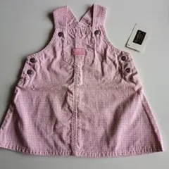 オシュコシュ　ピンクチェックジャンパースカート24М