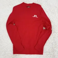 J.LINDEBERG クルーネックニット ゴルフウェア 長袖 S レッド