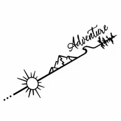 車用　シール　ステッカー　デカール　サーフィン　スノボ　キャンプ　屋外用　波　山