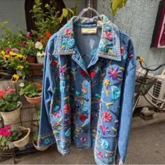 刺繍デニムジャケット hooked vintage ベランダ青山