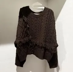 LOWRYSFARM ケーブルフリンジ ニット