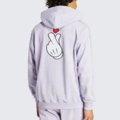 ミッキーマウス×ORIGINALS アップリケ コットンパーカー パープル XL