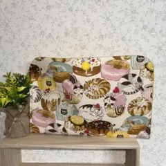 ‪ ·͜·♡‬新柄アンモニャイトクロワッサン ぺったんこポーチ バッグインバッグ