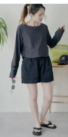 しまむら オンライン限定 mysacloset セパレート水着 4点セット 黒