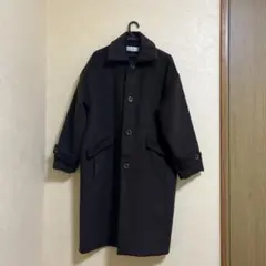 ダークブラウン ステンカラーコート