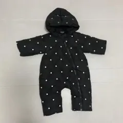 petit main ジャンプスーツ アウター 黒 70cm ハート柄