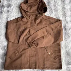 GUブラウン フード付きジャケット