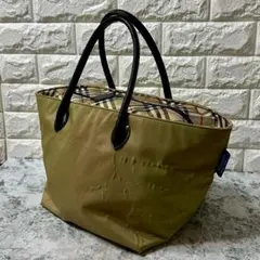 ★大容量★Burberry Blue Label ノバチェック舟型トートバッグ