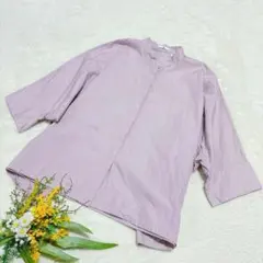 【ユニクロ】UNIQLO スーピマコットンドルマンスリーブシャツ ピンク L ○