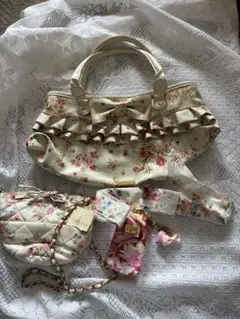 LIZ LISA フラワー柄トートバッグ、ショルダーバッグ　リボン　カチューシャ