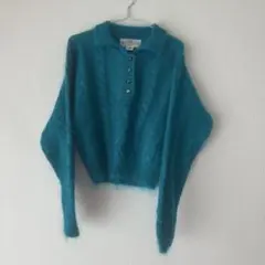 セーター　ニット　ターコイズ　青　ブルー　長袖　トップス　コート　ジャケット