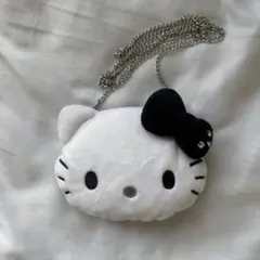 ハローキティ ポーチ シルバーチェーン付き ブラック