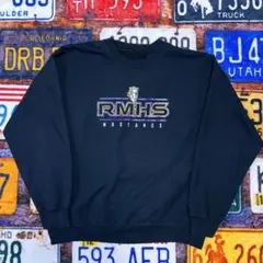 RMHS MUSTANGS カレッジ　スウェット ブラック XL相当　古着