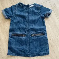 〈美品〉OLD NAVY デニム半袖ワンピース 12-18M