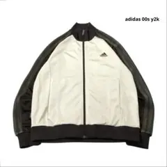 adidas 00s 光沢 トラックジャケット ジャージ 茶 ベージュ　L