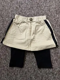 (未使用)ベージュスカート付きレギンス 80cm