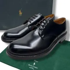 未使用■ポロラルフローレン【27.0】プレーントゥ ダービーシューズ ブラック 2025年最新】POLO RALPH LAUREN シューズ型：プレーントゥ メンズ