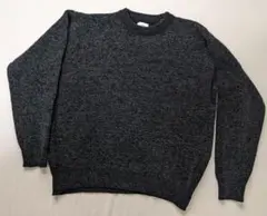 coen(コーエン) ガーター編みモールクルーネックニット Sサイズ ブラック