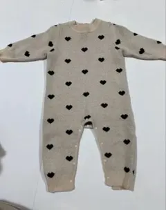 ハート ニットロンパース 80cm