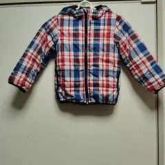 西松屋チェック柄フード付きダウンコート 110cm