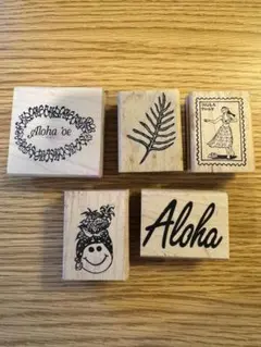 ハワイスタンプ　木製 5個セット