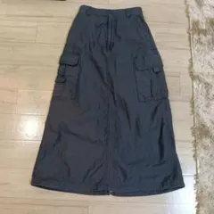 カーゴポケット付き ロングスカート チャコールグレーのサムネイル