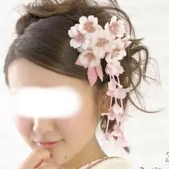 和装　成人式　卒業式　髪飾り　桜　ピンク