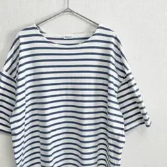 ORCIVAL ボーダー Tシャツ コットン 半袖 オーシバル くすみブルー